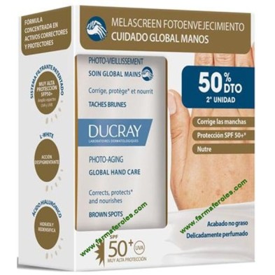KIT DUO MELASCREEN MANOS SPF 50+ 2ªUNI 50%