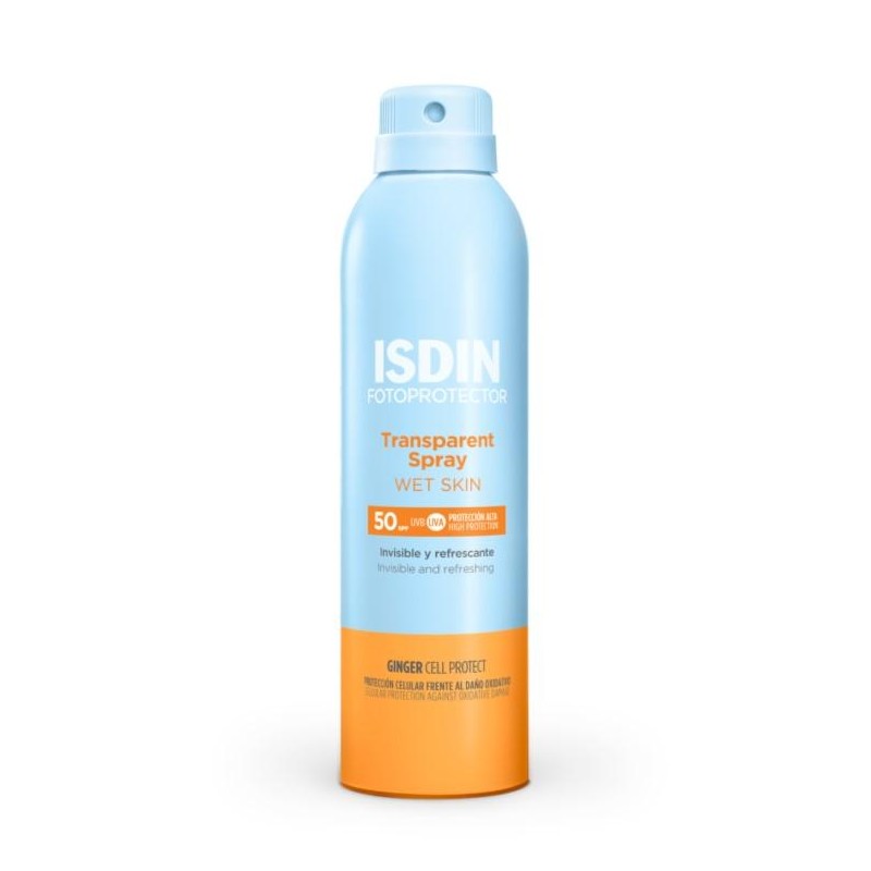 FOTOPROTECTOR ISDIN SPF-50 SPRAY TRANSPARENT WET SKIN 250 ML