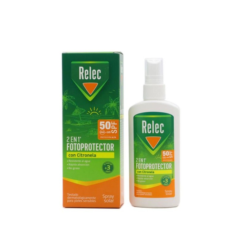 RELEC FOTOPROTECTOR SPF 50 CON CITRONELA 1 SPRAY 100 ML