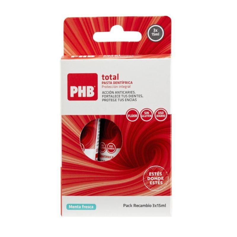 PHB PACK TOTAL PASTA DENTAL RECAMBIO 15 ML 3 U
