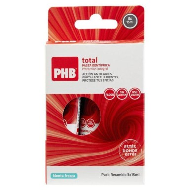 PHB PACK TOTAL PASTA DENTAL RECAMBIO 15 ML 3 U