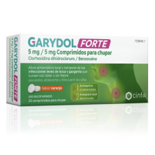 GARYDOL FORTE 5 MG/5 MG 20 COMPRIMIDOS PARA CHUPAR