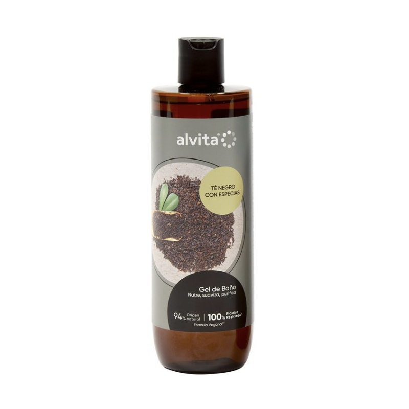 ALVITA GEL DE BAÑO TE NEGRO CON ESPECIAS 1 ENVASE 400 ML