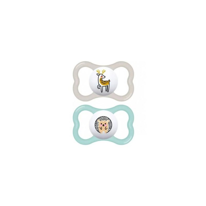 CHUPETE SIL MAM SUPREME + 6 MESES MATT DOBLE AZUL