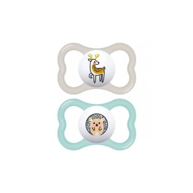 CHUPETE SIL MAM SUPREME + 6 MESES MATT DOBLE AZUL