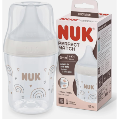 BIB SILICONA NUK PERFECT MATCH FLUJO M 1U 260 ML ARCOIRIS