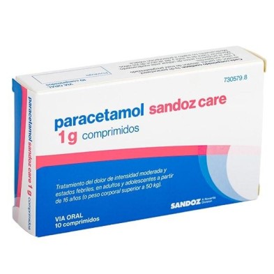 PARACETAMOL SANDOZ CARE EFG 1 G 10 COMPRIMIDOS