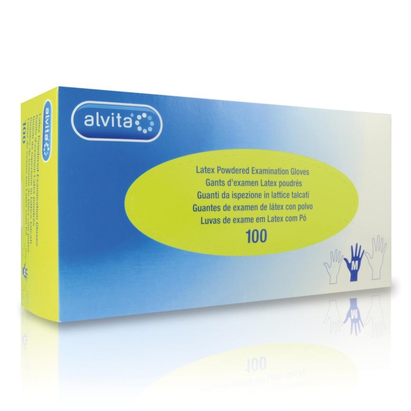 ALVITA GUANTES LATEX POLVO M