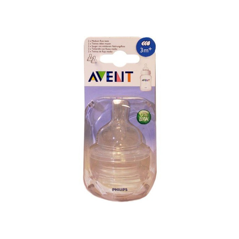 TETINA SILICONA FLUJO MEDIO AVENT PHILIPS + 3 M