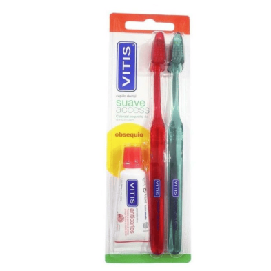 CEPILLO DENTAL ADULTO VITIS ACCESS SUAVE BLISTER 2 UNIDADES