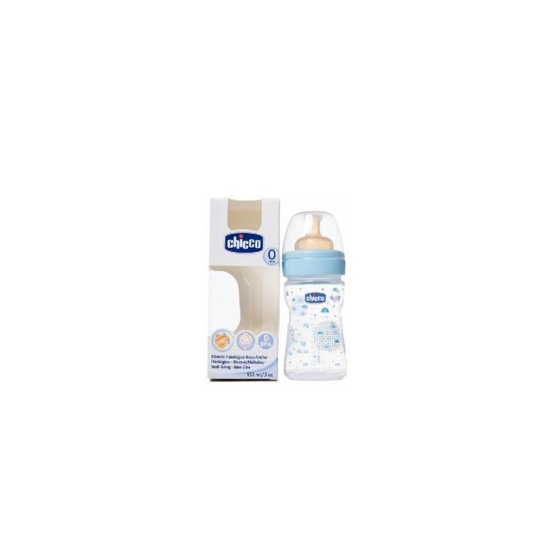 CHICCO BIBERON WB PP AZUL 150 SILICONA F NORMAL 0M