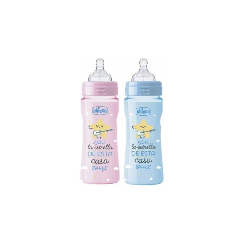 BIBERON CHICCO SILICONA MR WONDERFUL 330ML 4+ FAST