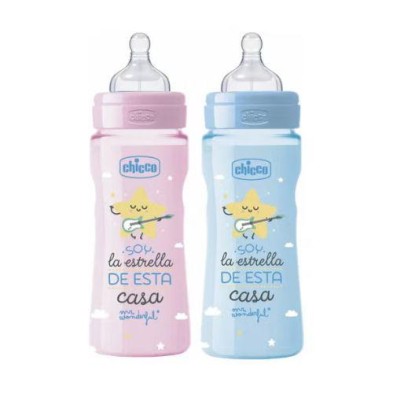BIBERON CHICCO SILICONA MR WONDERFUL 330ML 4+ FAST