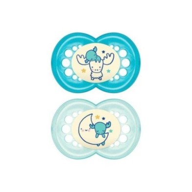 CHUPETE SILICONA MAM ORIGINAL NIGHT +16 2UNI AZUL