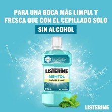 LISTERINE MENTOL SABOR SUAVE 1 ENVASE 250 ML