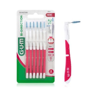 CEPILLO GUM BI-DIRECTION 1,2MM PINK 6 U