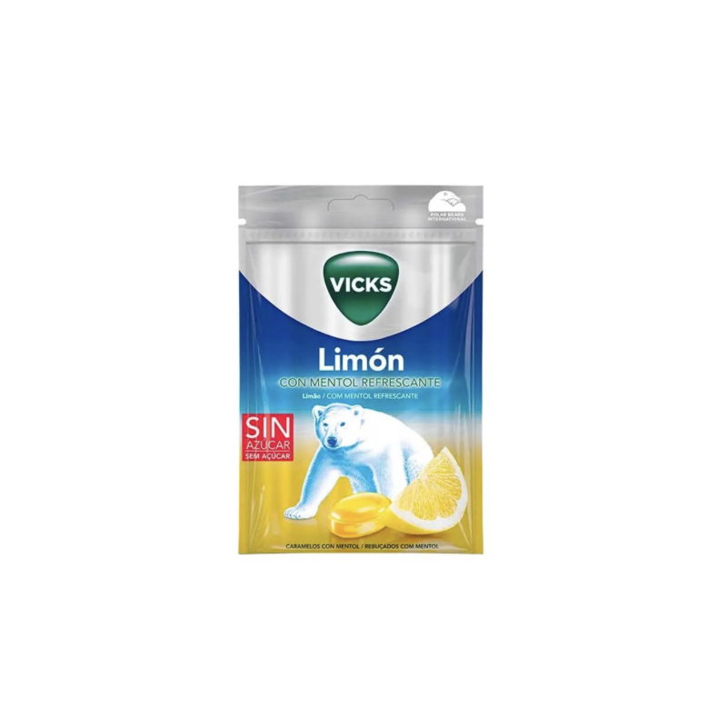 VICKS LIMON CARAMELO DURO CON MENTOL 1 BOLSA 72 G