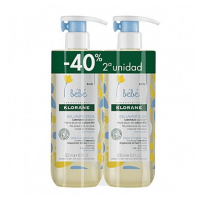 KLORANE BEBE GEL LIMPIADOR SUAVE 2 ENVASES 500 ML PACK