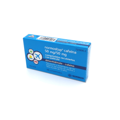 NORMOSTOP CAFEINA 50 MG/50 MG 4 COMPRIMIDOS RECUBIERTOS