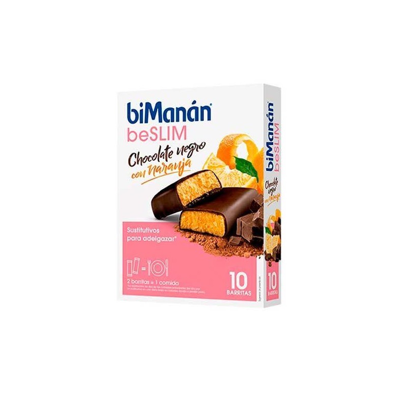 BIMANAN BARRITA CHOCOLATE NEGRO Y NARANJA 320 GR 8 UNIDADES