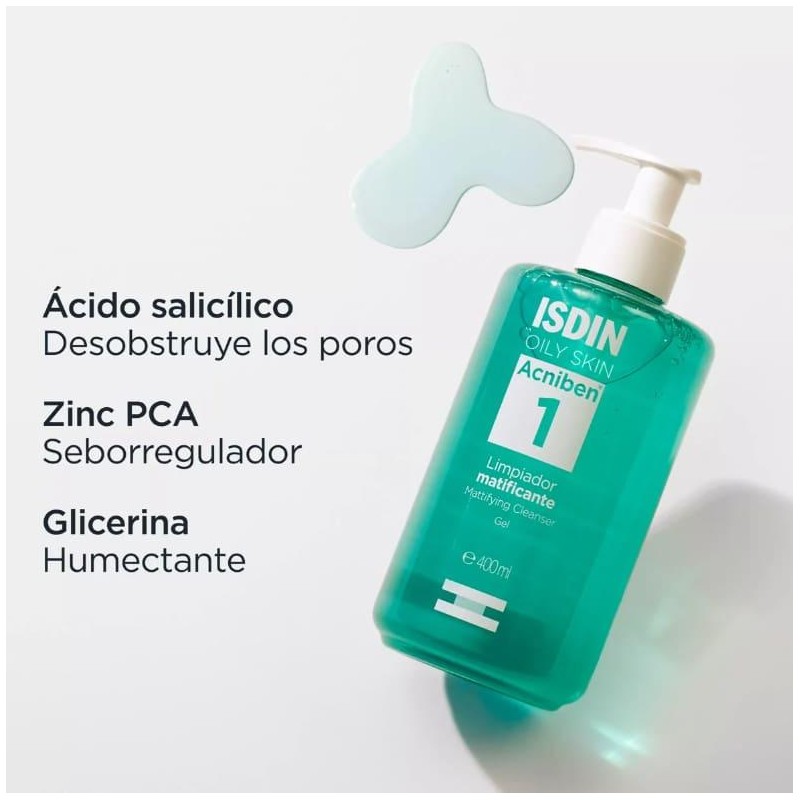 ISDIN TEEN SKIN ACNIBEN LIMPIADOR MATIFICANTE GEL 1 ENVASE 400 ML