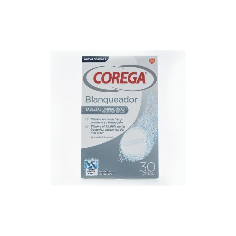 COREGA BLANQUEADOR LIMPIEZA PROTESIS DENTAL 30 TABLETAS