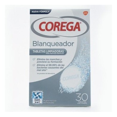 COREGA BLANQUEADOR LIMPIEZA PROTESIS DENTAL 30 TABLETAS