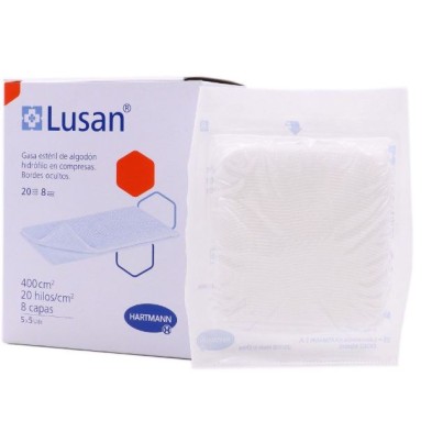 GASA ESTERIL ALGODON HIDROFILO COMPRESAS LUSAN S 25 UNIDADES