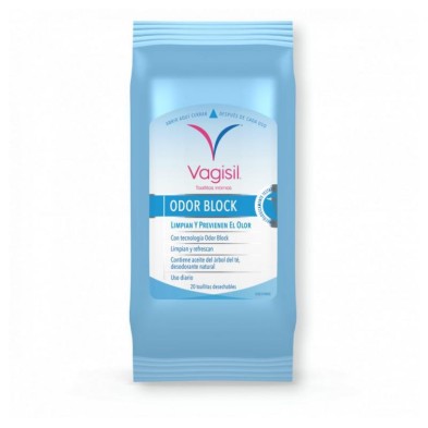VAGISIL TOALLITAS INTIMAS ODOR BLOCK 20 UNIDADES