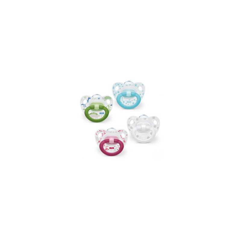 CHUPETE SILICONA CLASSIC NUK DE 0-6 MESES 2 UNIDADES