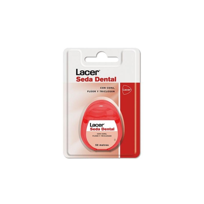 LACER FLUOR Y TRICLOSAN SEDA DENTAL CON CERA 50 M