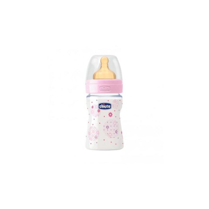 BIBERON TETINA CAUCHO CHICCO FLUJO NORMAL ROSA 150 ML +0 M