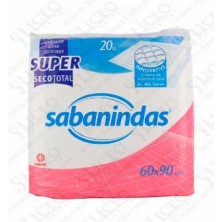 PROTECTOR DE CAMA ABSORBENTE EXTRA 60 X 90 SABANINDAS 20 UNIDADES
