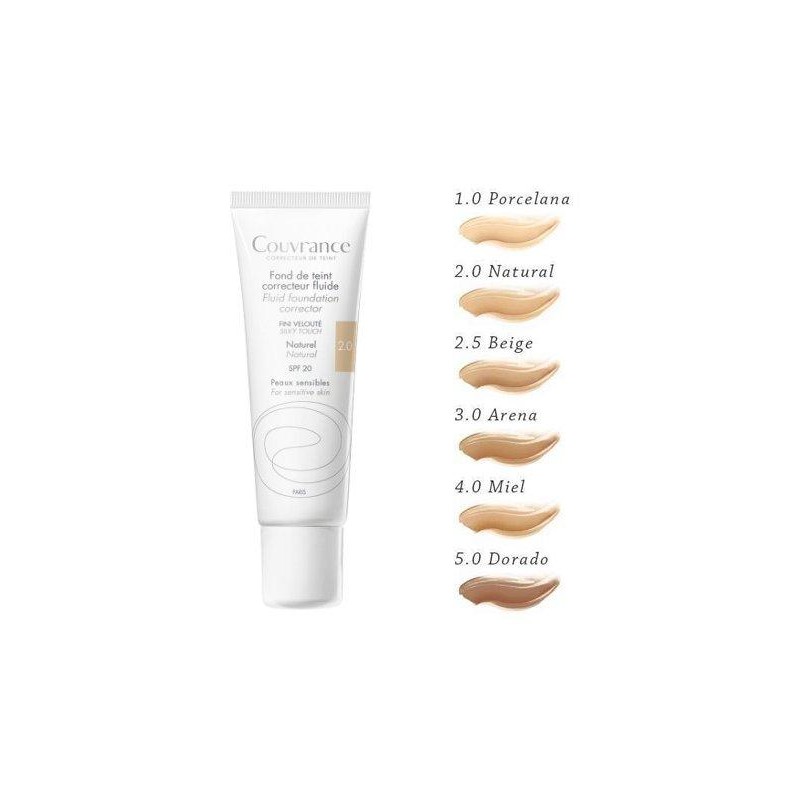AVENE COUVRANCE MAQUILLAJE FLUIDO TONO 2.0 NATURAL 30 ML 
