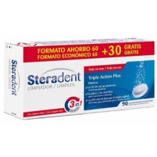 STERADENT TRIPLE ACCIÓN PLUS LIMPIEZA PROTESIS DENTAL 90 COMPRIMIDOS