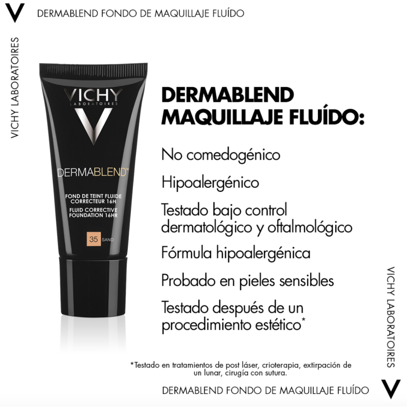 VICHY DERMABLEND FONDO DE MAQUILLAJE CORRECTOR SAND 35 30 ML VICHY