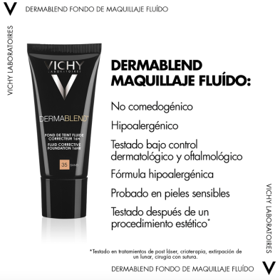 VICHY DERMABLEND FONDO DE MAQUILLAJE CORRECTOR SAND 35 30 ML VICHY