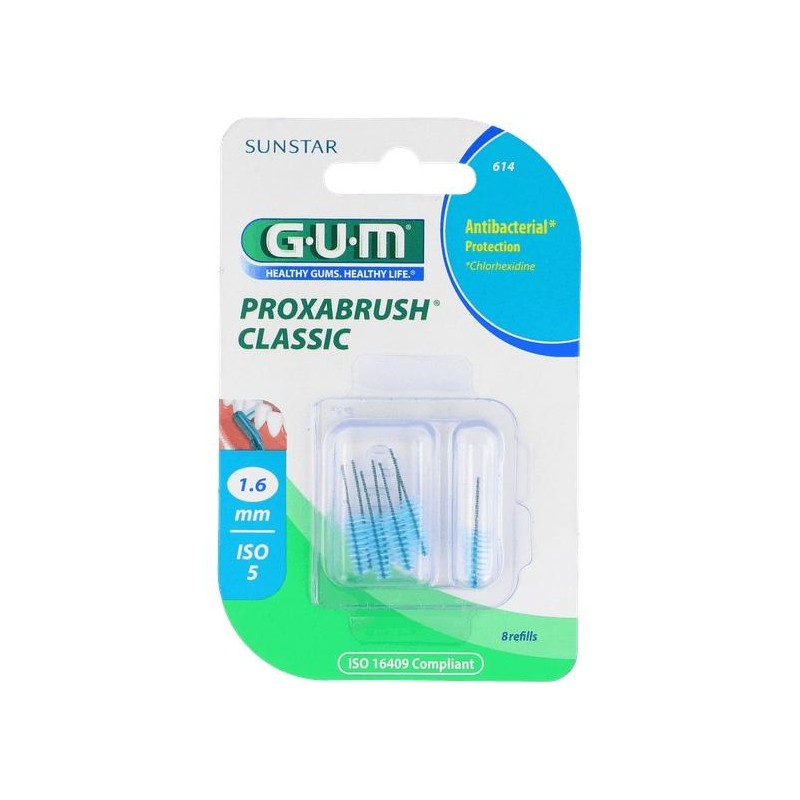 CEPILLO INTERDENTAL RECAMBIO GUM 614 PROXABRUSH 8 UNIDADES