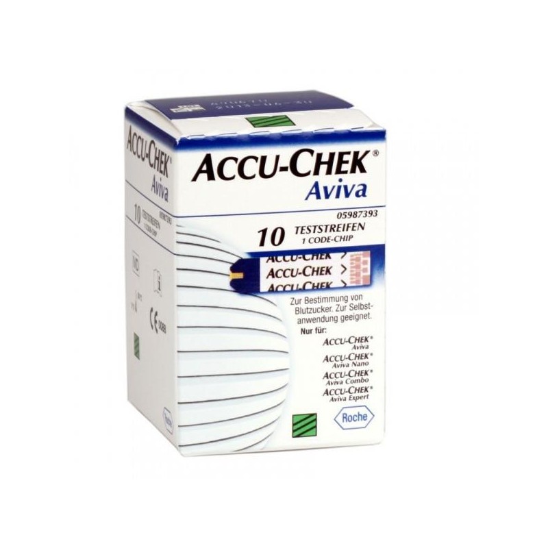 TIRAS REACTIVAS GLUCEMIA ACCU-CHEK AVIVA 10 UNIDADES