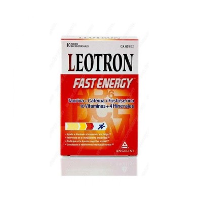 LEOTRON FAST ENERGY SOBRES BUCODISPERSABLES 10 SOBRES