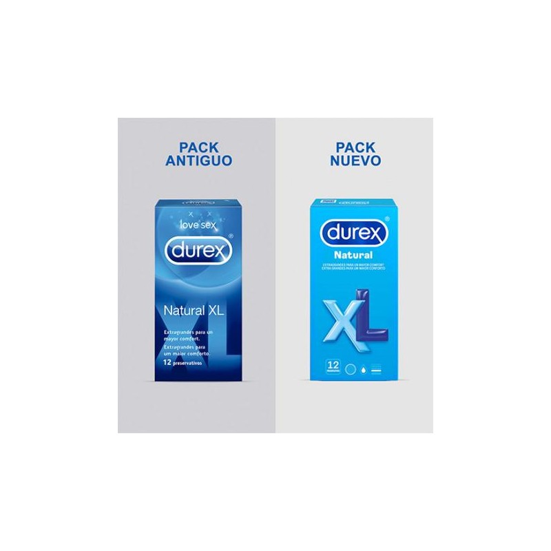 DUREX NATURAL XL PRESERVATIVOS 12 UNIDADES