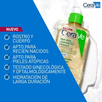 CERAVE LIMPIADOR ACEITE ESPUMOSO HIDRATANTE 1 ENVASE 473 ML