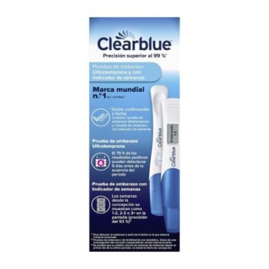 TEST DE EMBARAZO ULTRATEMPRANA + TEST DE EMBARAZO CON INDICADOR DE SEMANAS CLEARBLUE 2 UNIDADES PACK