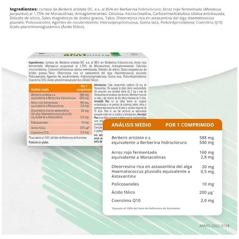 ARMOLIPID PLUS 2 ENVASES 30 COMPRIMIDOS