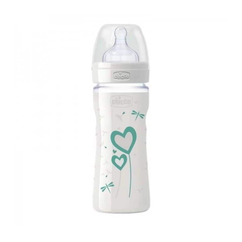 CHICCO BIBE WB VIDRIO DECO VERDE 240 SILICONA 0M