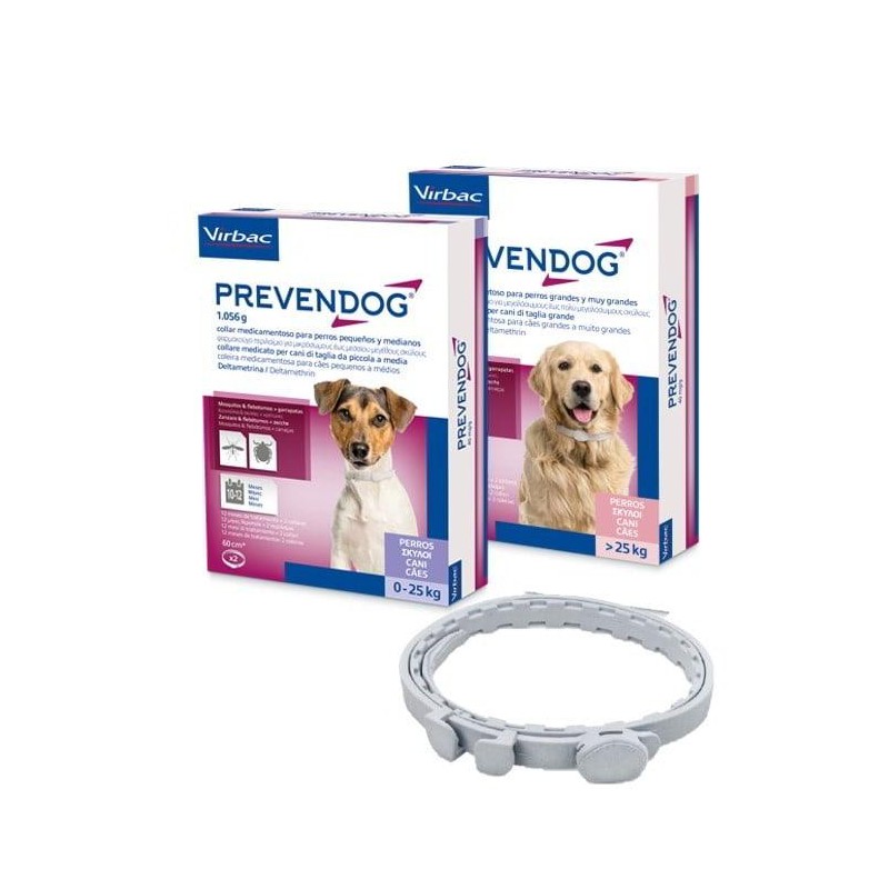 PREVENDOG 1,304 G CAJA CARTON 2 BOLSAS CON 1 COLLAR MEDICAMENTOSO PARA PERROS GRANDES Y MUY GRANDES
