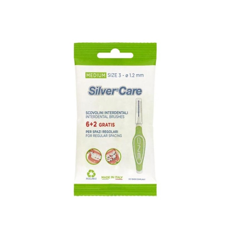 SILVER CARE CEPILLO INTERDENTAL MEDIO 6+2 U