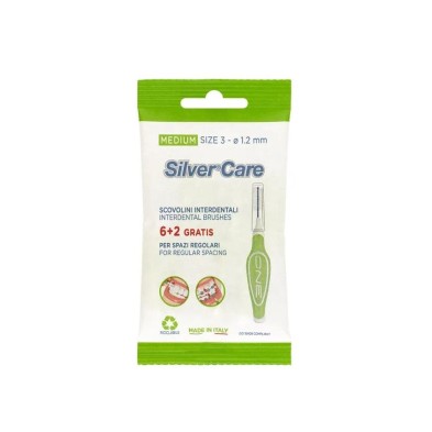 SILVER CARE CEPILLO INTERDENTAL MEDIO 6+2 U