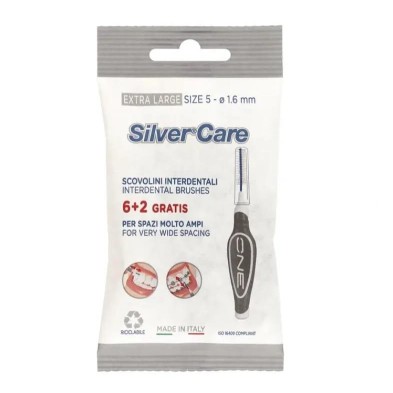 SILVER CARE CEPILLO INTERDENTAL EXTRA GRUESO 6+2 U