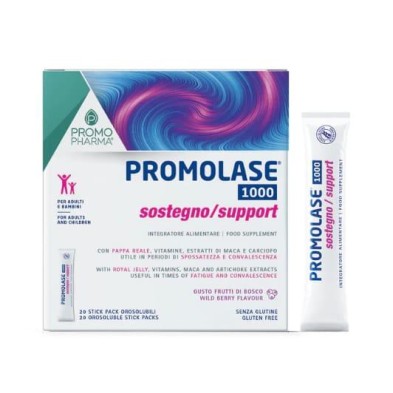 PROMOLASE 1000 APOYO 20 STICK FRUTOS DEL BOSQUE